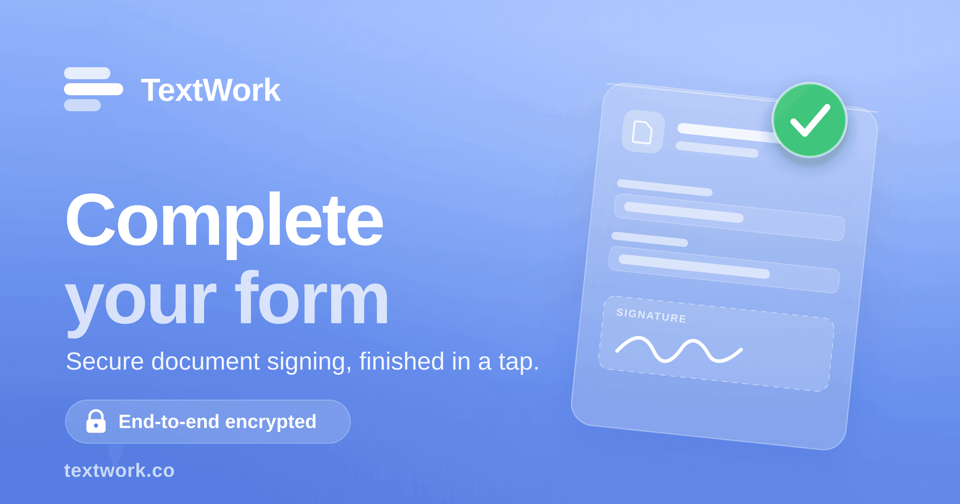 Complete your form on TextWork